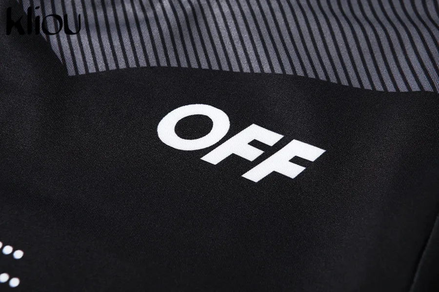 Kliou женский высокоэластичный спортивный костюм для фитнеса комплект из двух предметов Топ с длинным рукавом+ леггинсы с высокой талией спортивные костюмы в полоску с принтом