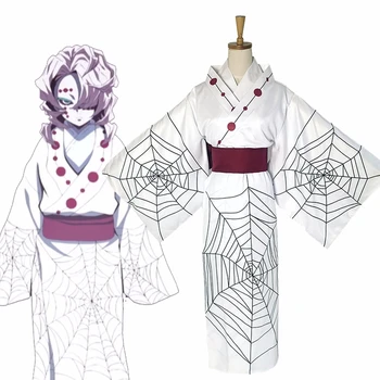 

Anime Demon Slayer Kimetsu No Yaiba Spider Rui Mother Sister Cosplay Costume Mens Full Set Kimono Halloween Party Costume