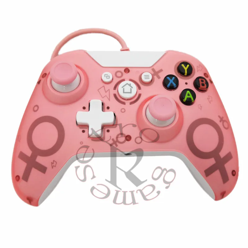 Проводной игровой контроллер для xbox ONE Джойстики для xbox One Slim консоль геймпад поддержка Windows PC - Цвет: Розовый