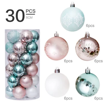 

30pcs 6cm Christmas Ball Glitter Christmas Tree Ornaments Hanging Christmas Home Decorations Palline Natale Decoration Navidad