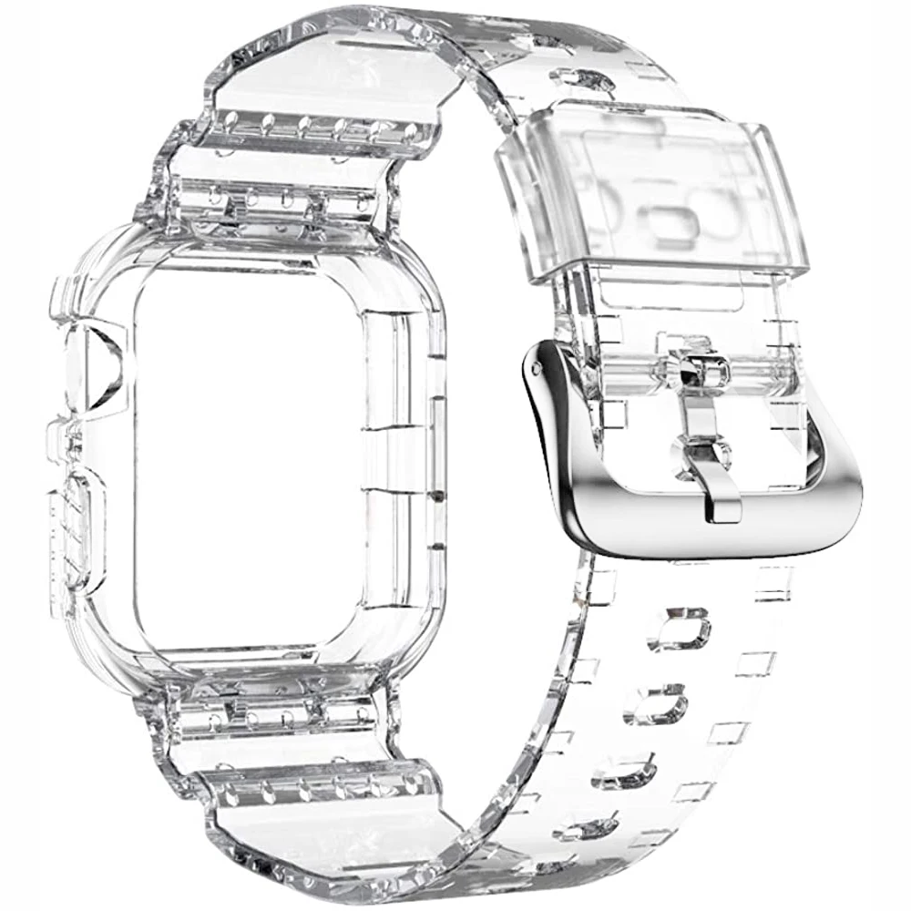 Soft Silicone Sport Replacement Strap For apple watch band 44mm 40mm 42mm 38mm,TPU Adjustable Strap for iWatch Series SE6 5 4 3