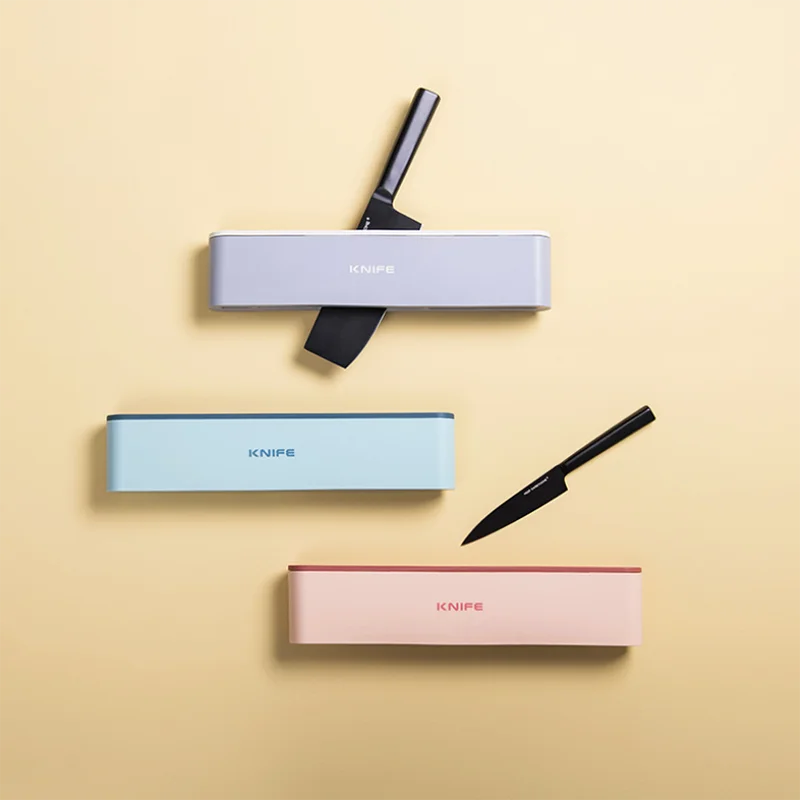 

Shelf for kitchen Accessories Wall Mounted Non Perforated Tool Plastic Holder Knife Shelf Storage in the Kitchen