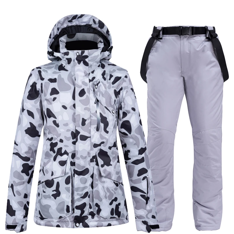 Новая лыжная куртка и брюки, зимние костюмы для женщин, лыжные комплекты, теплые водонепроницаемые ветрозащитные комплекты для сноубординга, зимние уличные clouthes