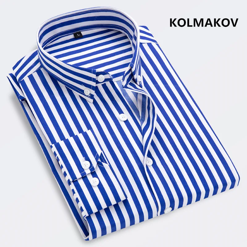 spring stripe casual shirt men,High quality men's Long sleeves shirts men plus-size S-5XL
