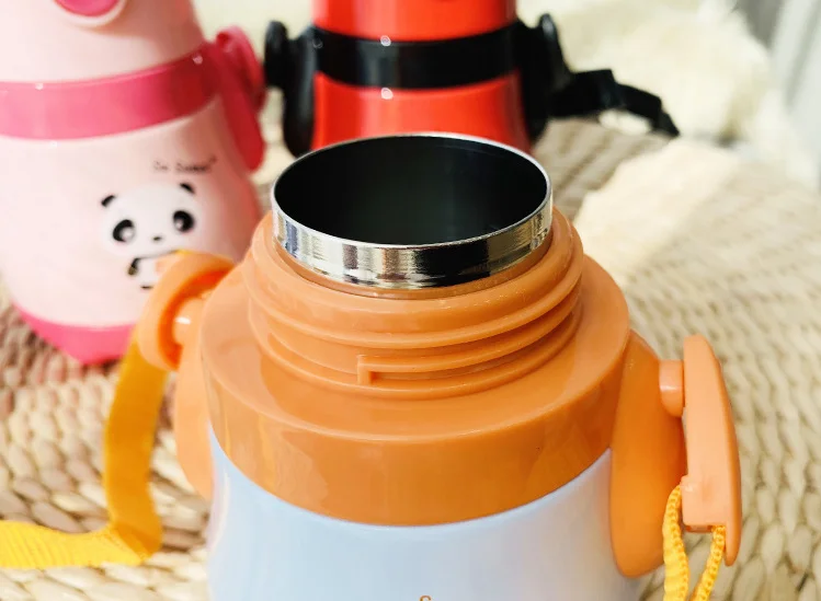 300ml Baby Animal Feeding Cup Stainless Steel Milk Thermos for Children Insulated hot water Bottle leak-poof thermal Cup