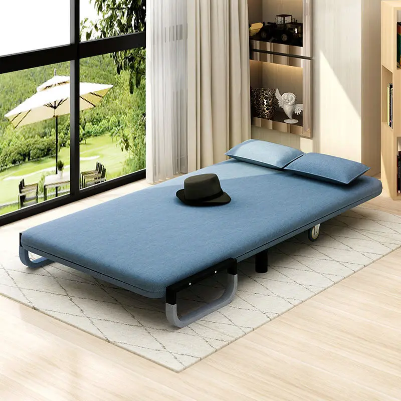 

H1 Small Apartment Lazy Sofa Multifunctional Fabric Sofa Bed Folding Living Room Double Simple Modern Office Lunch Break