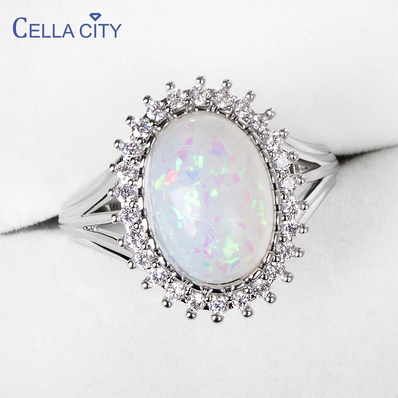 925-Sterling-Silver Rings Opal Fine-Jewelry Cellacity Gemstones-Size Wholesale Women