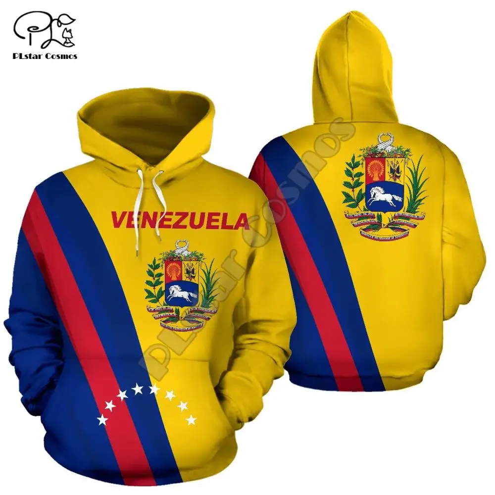 Men Women Venezuela Full print 3D Hoodies Funny country flag Sweatshirt Fashion Hooded Long Sleeve zipper unisex Pullover