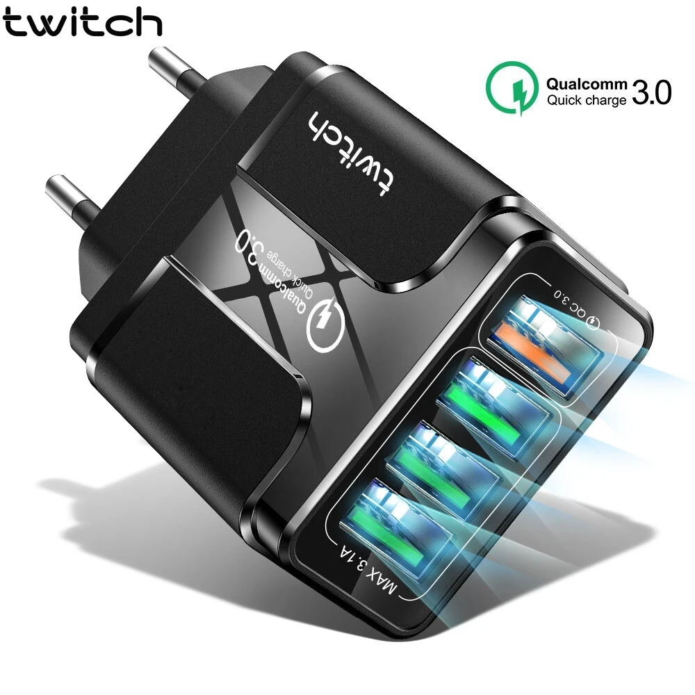 Зарядное устройство Twitch с 4 USB портами 18 вт 3 а быстрая зарядка 0|Зарядные