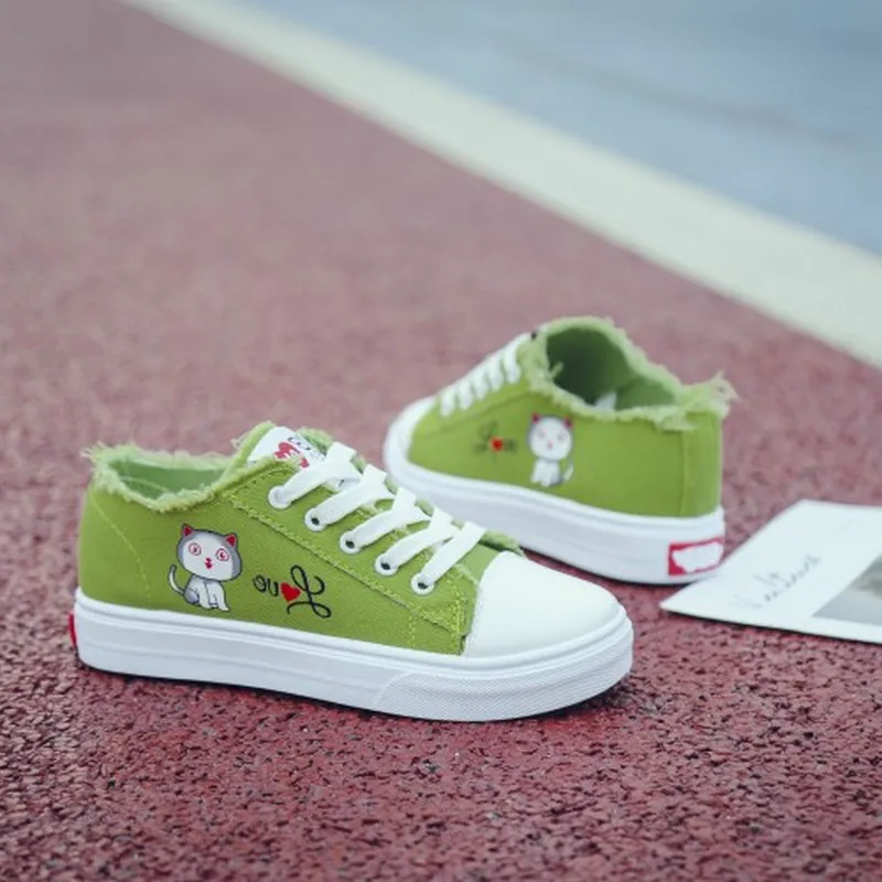 

Women canvas shoes Fashion female Cartoon hand drawn cute lace up wild low up casual breathable seankers tenis feminino K18-20