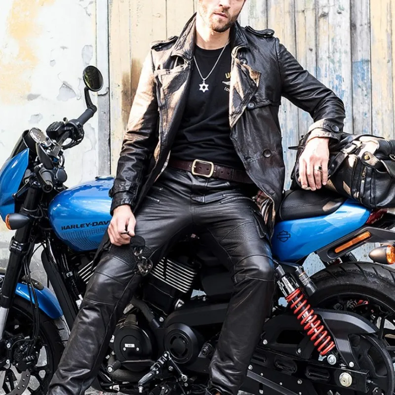 Excellent Luxury Motorcycle Sheepskin Jacket Men 100% Real Leather Long Windbreaker Streetwear Autumn Double Breasted Biker Coat Outerwear 3 Excellent Luxury Motorcycle Sheepskin Jacket Men 100% Real Leather Long Windbreaker Streetwear Autumn Double Breasted Biker Coat Outerwear 3