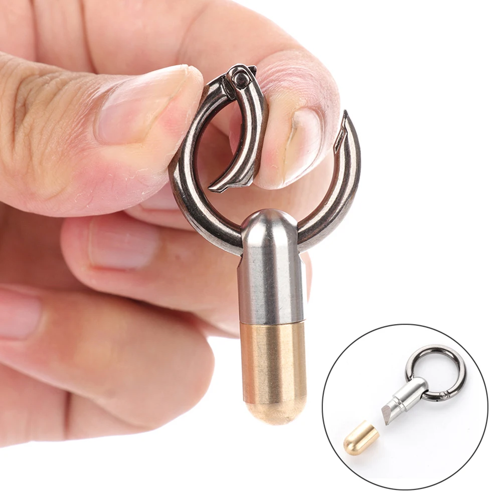 

Capsule Shape Cutter Mini Pocket Wallet Keychain Knives Survival Tool Cutter for Outdoor Sports NEW