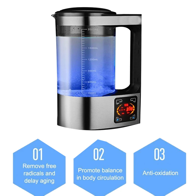 

100-240V 2L Electric Hydrogen Rich Water Kettle Water Ionizer Machine Water filter Drink Hydrogen Water Generator