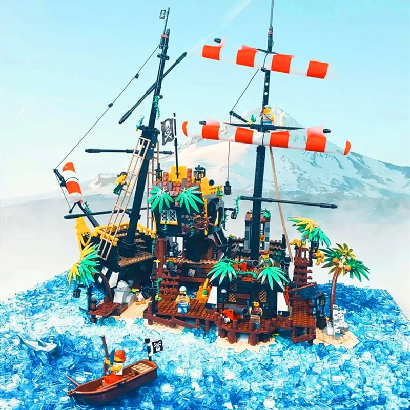 В наличии пиратские блоки Barracuda Bay MOC Creator expert Pirates of Caribbean 21322 модель бутылка