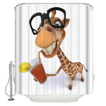 

Cartoon Animal Giraffe Shower Curtains Bathroom Curtain Home Decoration Bathroom Accessories Shower Curtain