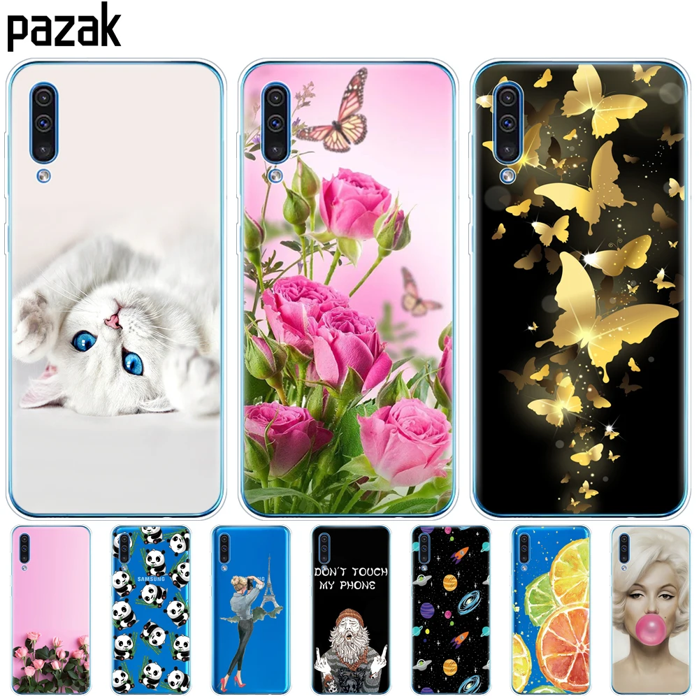 Чехол для Samsung Galaxy A50 силиконовая прозрачная задняя крышка телефона A505 A505F