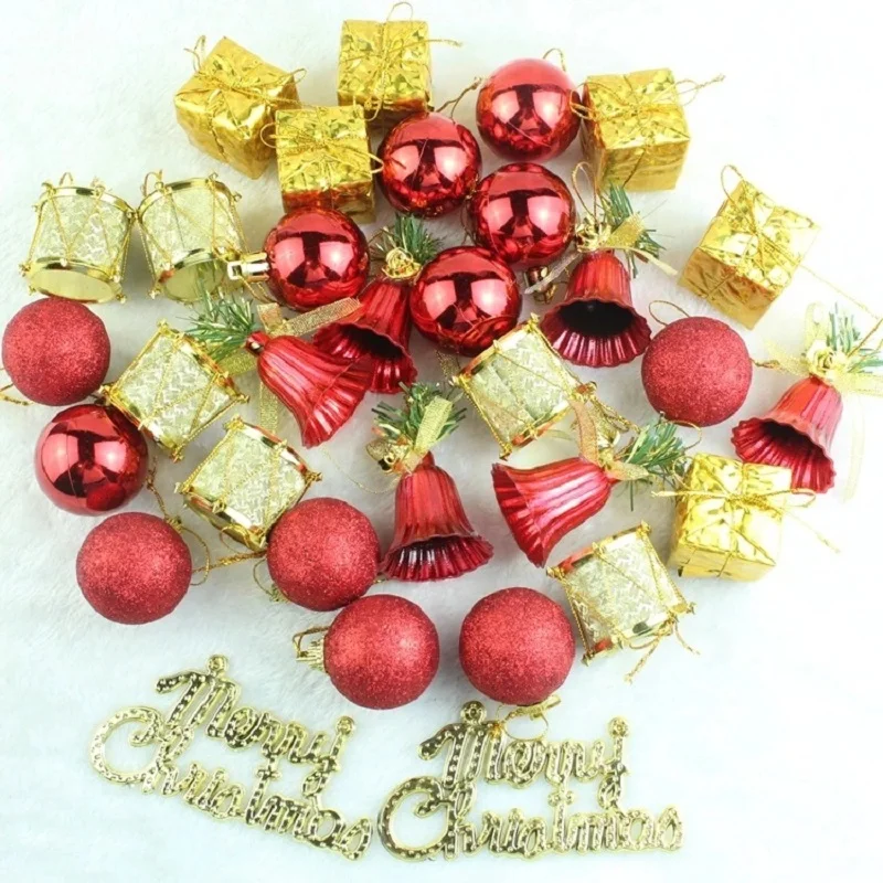 

32pcs/box Red Golden Bule Silver Christmas balls gift decor christmas tree decorations for home navidad Merry Christmas New Year