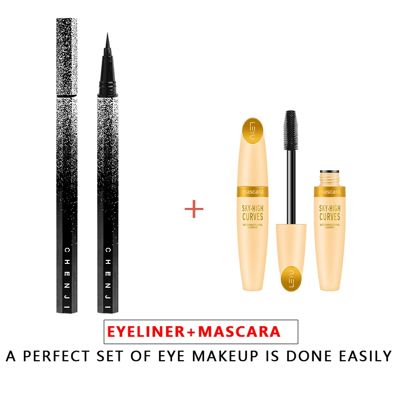 BROWN EYELINER CHENJI, 1 шт., водостойкая жидкая подводка для глаз, 2 цвета, Черная Подводка для глаз, набор, красота, макияж глаз, стойкий карандаш для глаз, корейский макияж - Color: BROWN EYELINER
