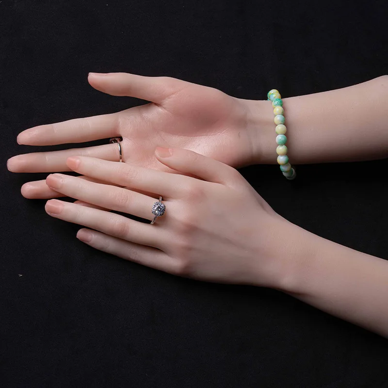 

Realistic Lifelike Female Silicone Mannequin Hand Model Ring Jewelry Nail Manicure Painting Shooting Display Showing Shelf