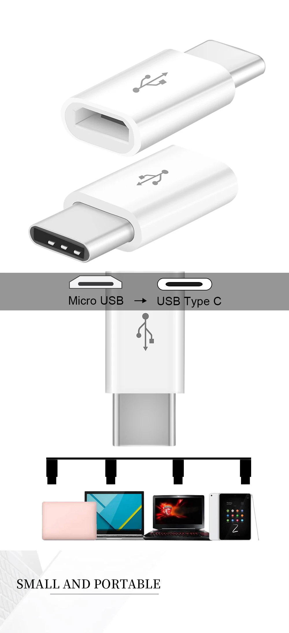 Мобильный телефон Micro USB к USB C адаптер Micro Mini OTG type c для huawei p20 p30 mate20 Xiaomi samsung Galaxy usb type C адаптер