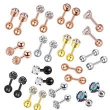 1 Набор стальных ушной хрящ для пирсинга, Кристальные серьги в виде раковины, серьги-штанги, пирсинг Orelha, Ушные Шпильки, спираль, Сексуальные Ювелирные изделия Daith