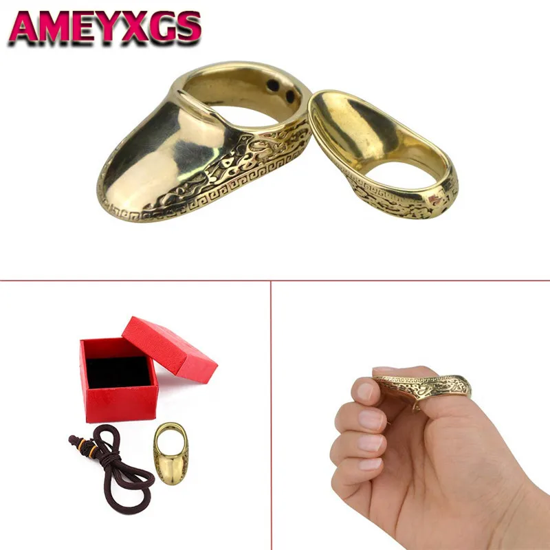 16-23mm Thumb Ring Brass Finger Guard Protector Gear Archery Bow Shooting Target 
