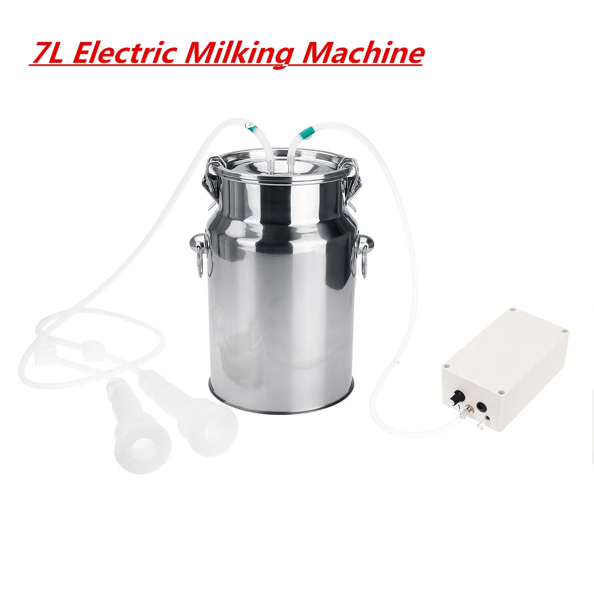 

7L Electric Milking Machine For Cow/Goat/Sheep Milking Machine 110V/220V Stainless Steel Vacuum Pump Farm Goat Cow Milker