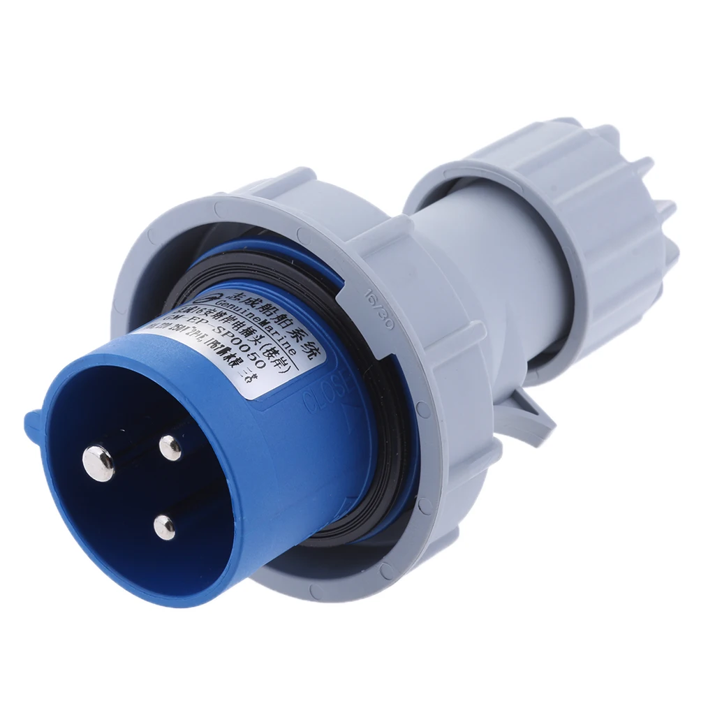 

220-250V Power Socket 16amp Extention Male Plug For RV Boat Marine Yacht