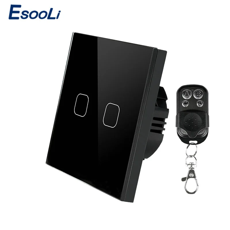 Option 1 Esooli сенсорный выключатель 1 2 банды 1 способ беспроводной пульт дистанционного управления светодиодный индикатор-переключатель для RF433 умный дом сенсорный переключатель - Цвет: Option 1
