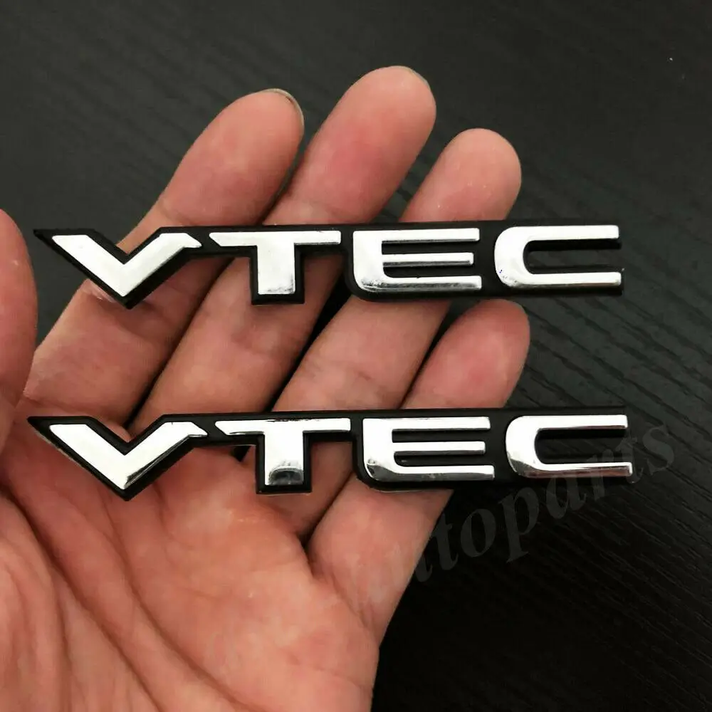 

2pcs VTEC Car Trunk Rear Emblem Badge Decal Sticker i-VTEC Turbo 220 370 JDM