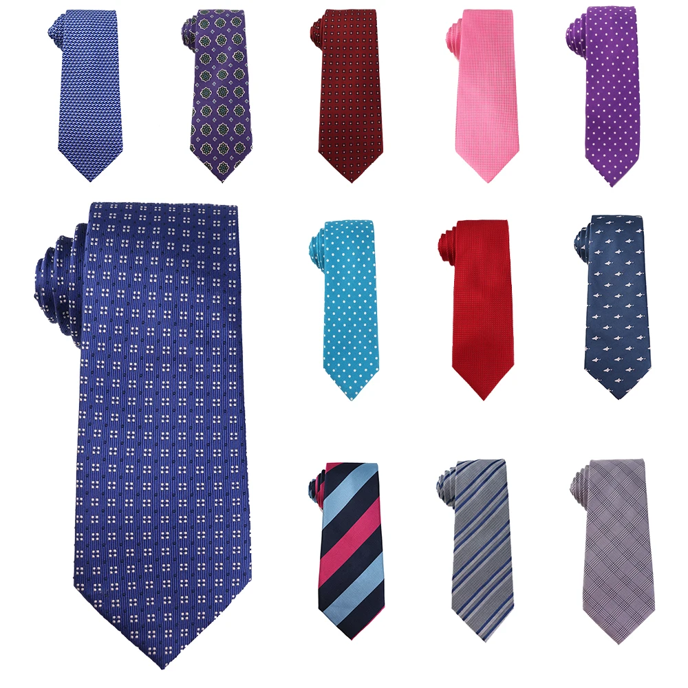 Tailor Smith Men Pure Silk Ties Woven Jacquard Floral Strip Dots Checked 100% Silk Ties Men Suit Business Office Neckties