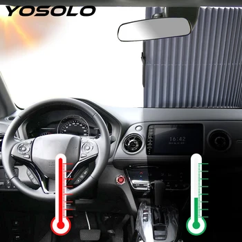 

YOSOLO Automatic Extension Sun Visor Protector Car Windshield Sun Shade With Strong Suckers Adjustable Car Window Sunshade
