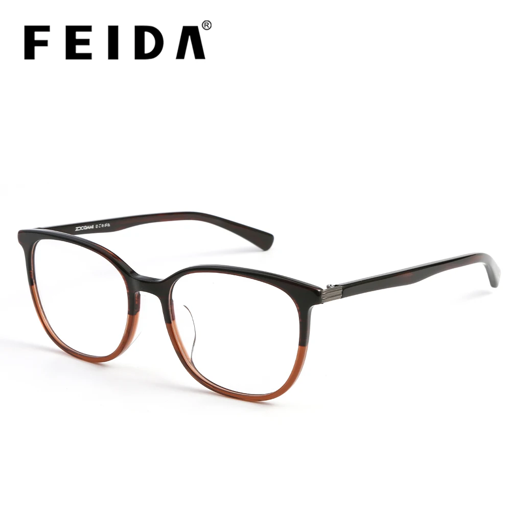 c2 FEIDA оправа для очков для мужчин wo для мужчин Gafas ацетат шарнир мужские модные оправы для очков оптические очки черные очки - Цвет оправы: c2