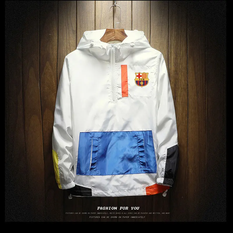 

2019 Men's Jackets Barcelona Waterproof Spring Hooded Coats Outerwear steetwear Brand Plus Size 5XL giacca uomo autumn jackets