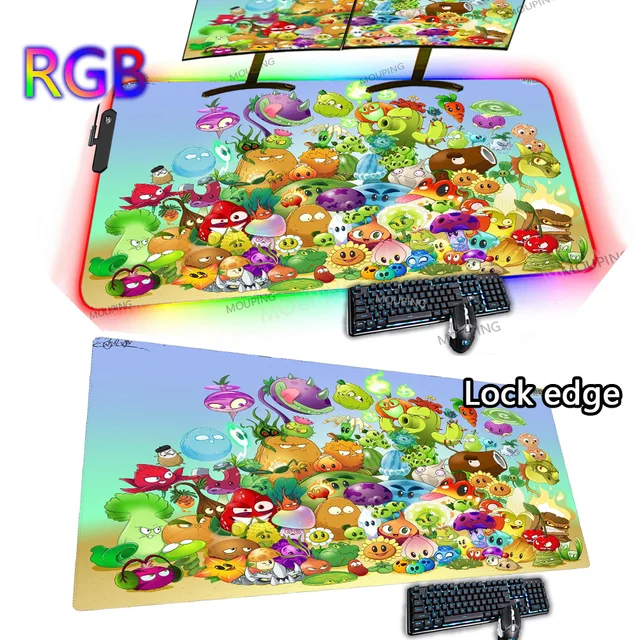 Desk Mat 1200x600 Plants Vs Zombies Mouse Pad 100x50 Carpet Mouse Computer Extra Large Gaming Mat Huge Rug Rgb Led Backlit Anime 2