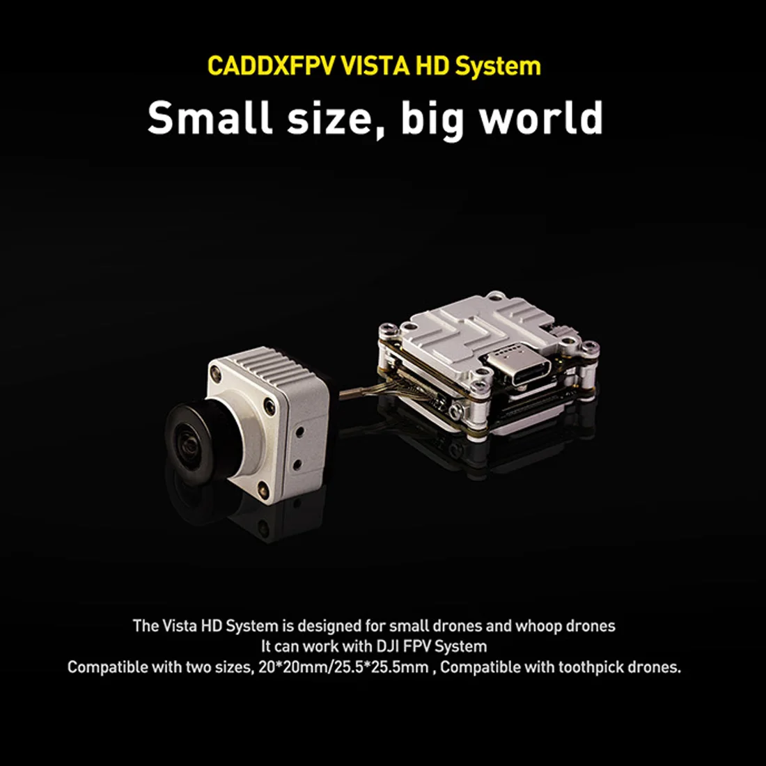 Caddx Vista HD Digital System 5.8GHz FPV Transmitter VTX 150° Cam 1080P Recording AIO For FPV Goggles Toothpick Bwhoop Drone