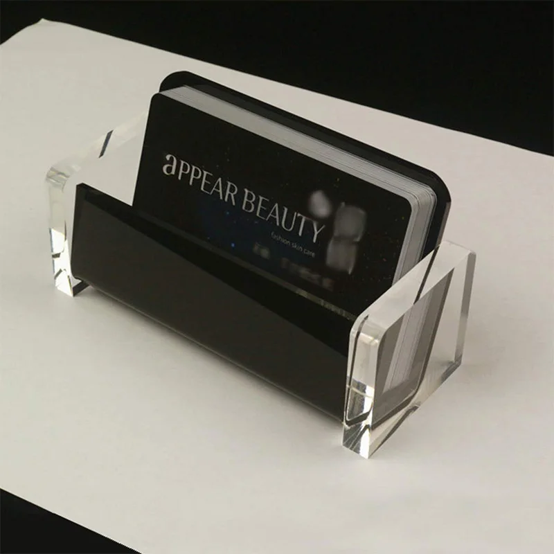 Акриловый Настольный бизнес-держатель для карт дисплей для стола элегантная визитная карточка подставка для офиса черный
