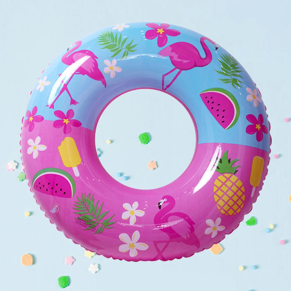

1PC Swimming Ring PVC Inflatable Flamingos Pattern Thickened Swim Ring for Swimming Pool Summer Beach