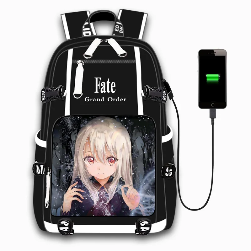 Аниме Fate Stay Night Saber, для отдыха, для девочек и мальчиков, дорожная сумка, usb зарядка, ранец, рюкзак для ноутбука, рюкзак для подростков, студентов - Цвет: Style-10