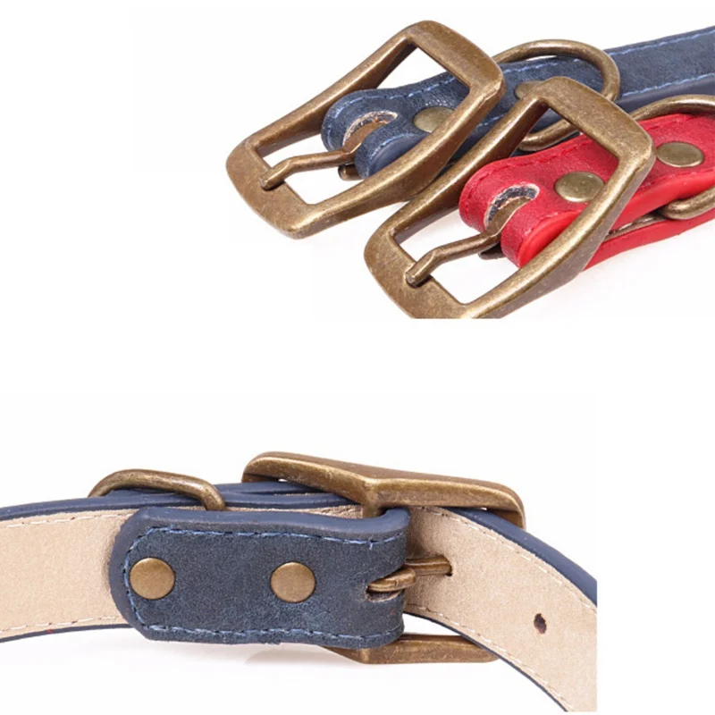 New Spot Bronze Daisy Pet Collar Blue Black Red Collars Leads Dog Necklace With Bronze Flowers Bronze Collar Adjustable