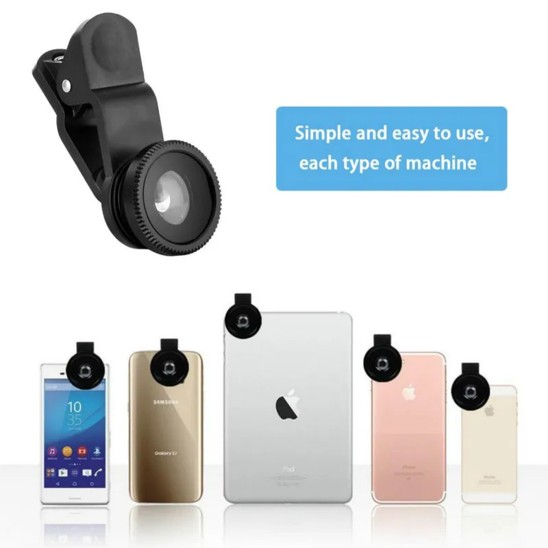 Универсальный 3 в 1 клип Широкоугольный макро объектив "рыбий глаз" камера 0.67x для iPhone samsung все сотовые телефоны комплект ojo de pez para movil
