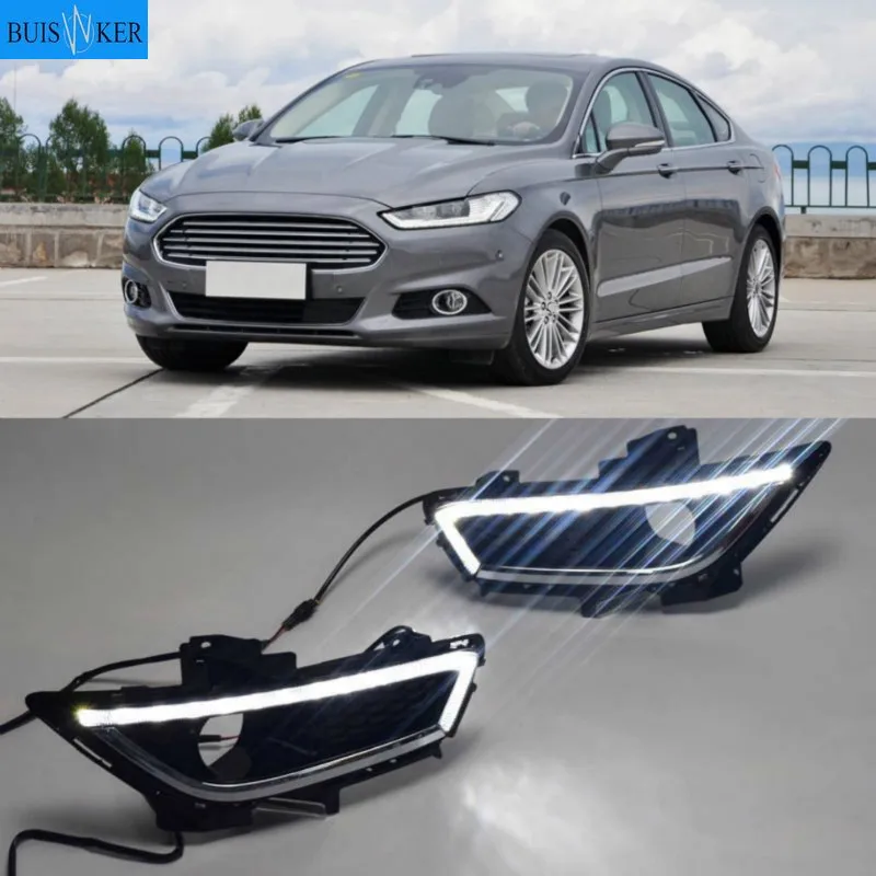2Pcs DRL For Ford Mondeo Fusion 2013 2014 2015 2016 Daytime Running Lights Fog Lamp cover white Daylight | Автомобили и мотоциклы