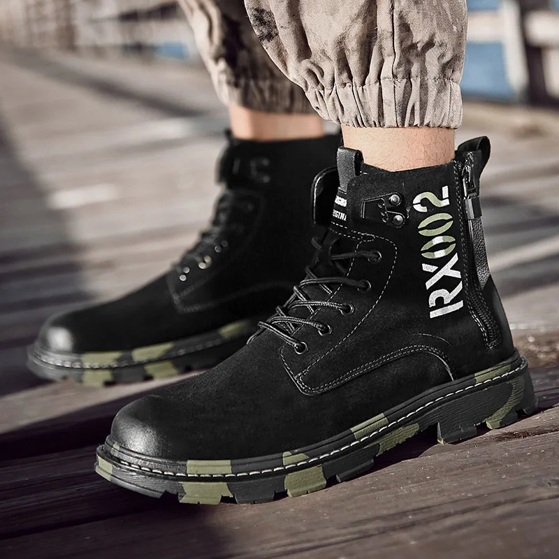 mens black leather casual boots