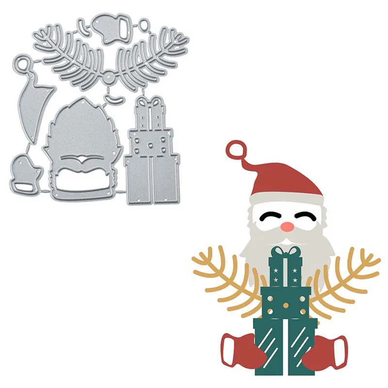 

YaMinSanNiO Christmas Gift Boxes Dies Santa Claus Metal Cutting Dies for Card Making Scrapbooking Embossing Diecut Stencil Craft