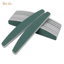 20 ピース/ロット爪やすりグリーンストレートサンディングウォッシャブルマニキュアツール両面バッファネイルアートサロン研磨ツールアクセサリー(China)