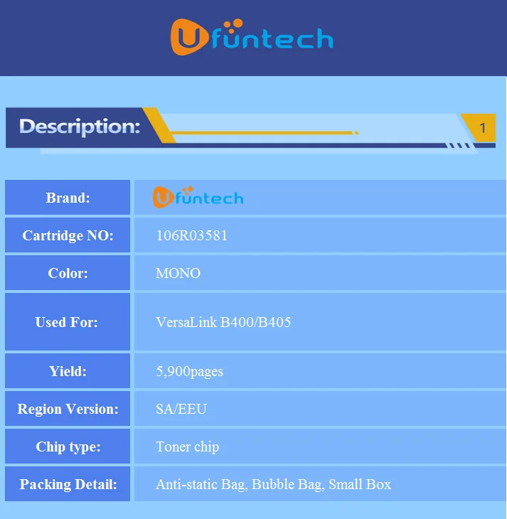 20 шт. тонер-чип 106R03581 для Xerox VersaLink B400 B405 сброс лазерного принтера