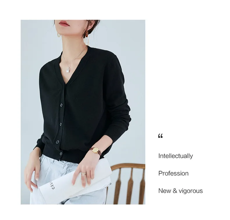 ^Cheap 2020 NEW autumn wind foundation slim knit cardigan sweater female V-neck long-sleeved knit outer cardigan coat female