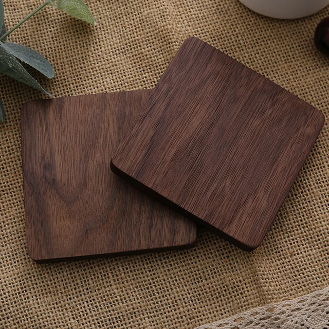 1Pcs Wood Placemats Coasters Tea Coffee Cup Pad Decor Durable Heat  Resistant Square Round Drink Mat Bowl Teapot Holder 8.8cm - AliExpress