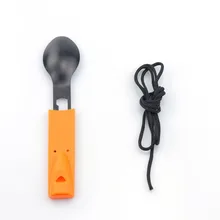 7 In 1 Outdoor Spoon Fork Whistle Camping Hiking Multitool Survival Multitool Utensil Tool Tableware Combo Hiking Hunting