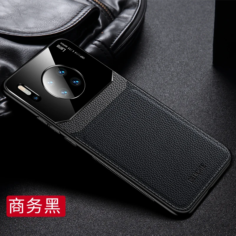 Для huawei mate 20 lite кожаный чехол huawei mate 20 pro, мягкий чехол для телефона huawei mate 30 lite, чехол mate 20x - Цвет: black